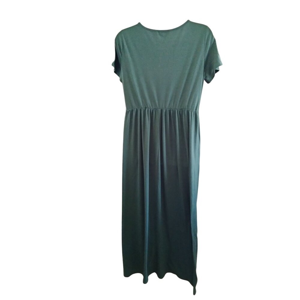 Nemidor Size XXL Maxi Dress Womens Green Short Sleeves Soft Fabric Pockets - Picture 8 of 11